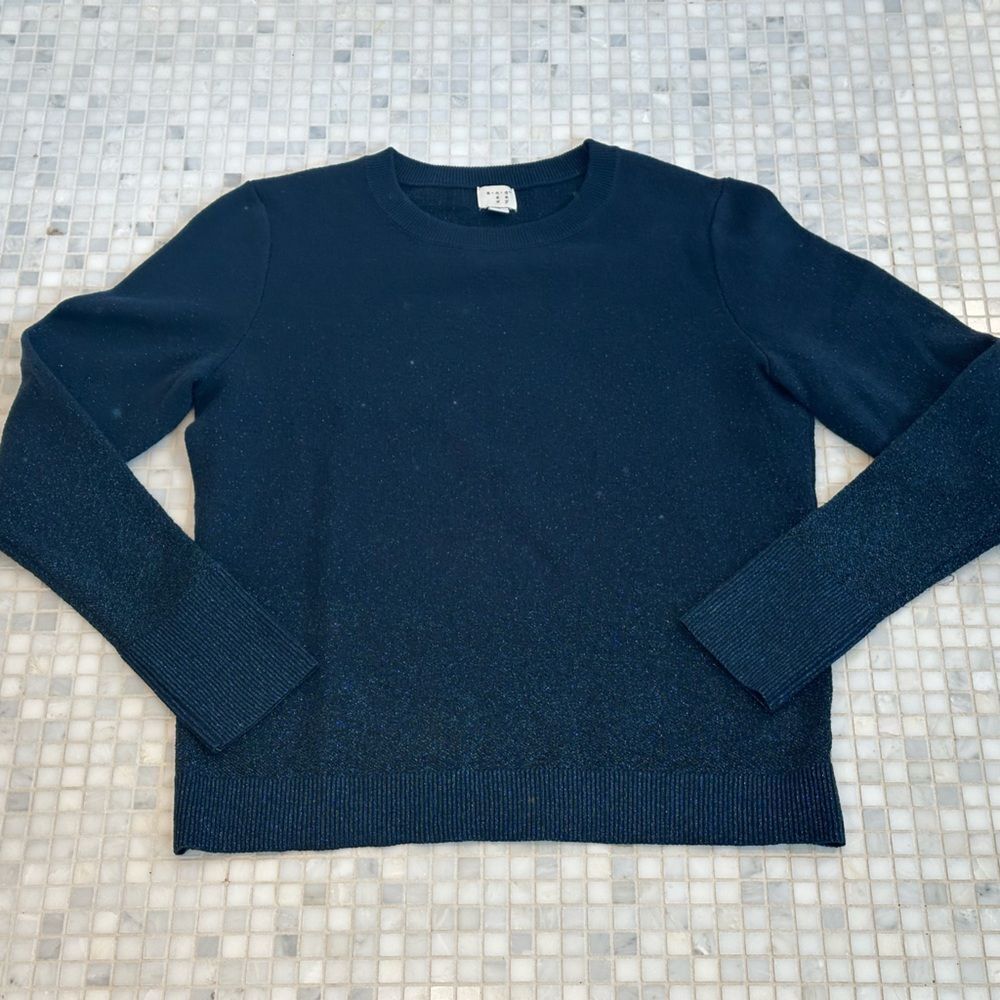 a new day Blue Crewneck Gitter Sweater - Picture 2 of 9